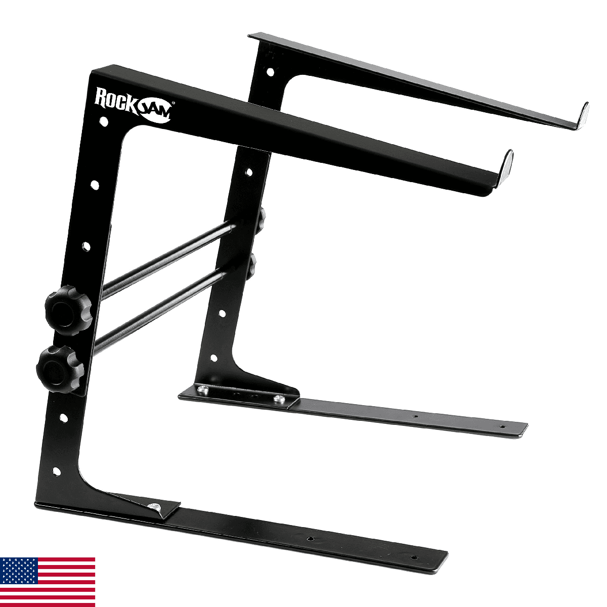 RockJam Portable DJ Laptop Stand with Adjustable Height, Anti-Slip Design, Works - Image 1