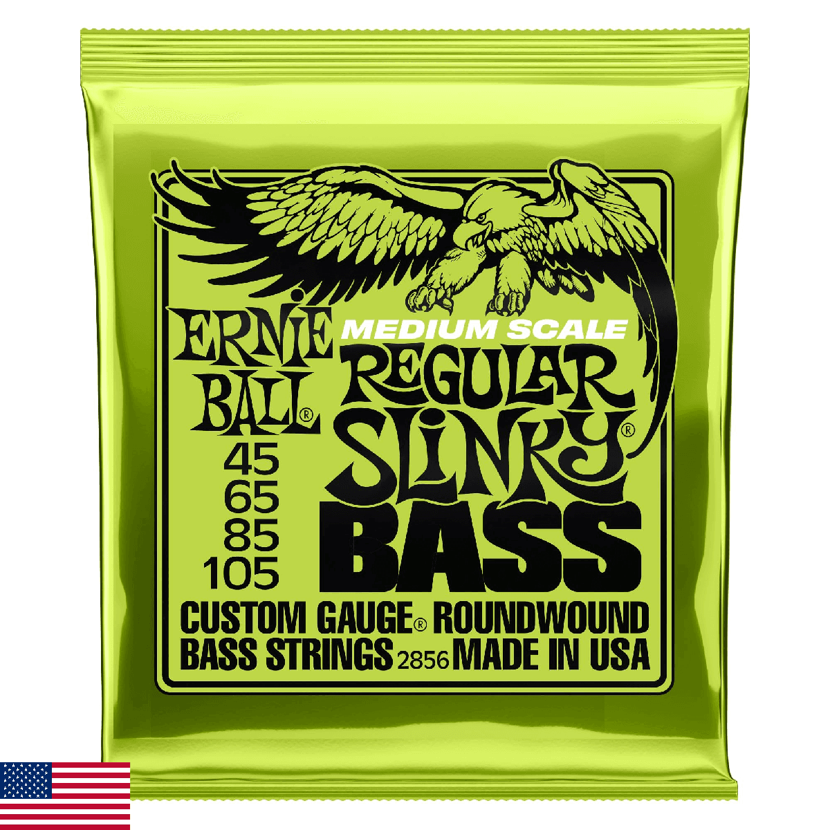 Ernie Ball Medium Scale Regular Slinky Nickel Wound Bass Guitar Strings, 45-105 - Image 1
