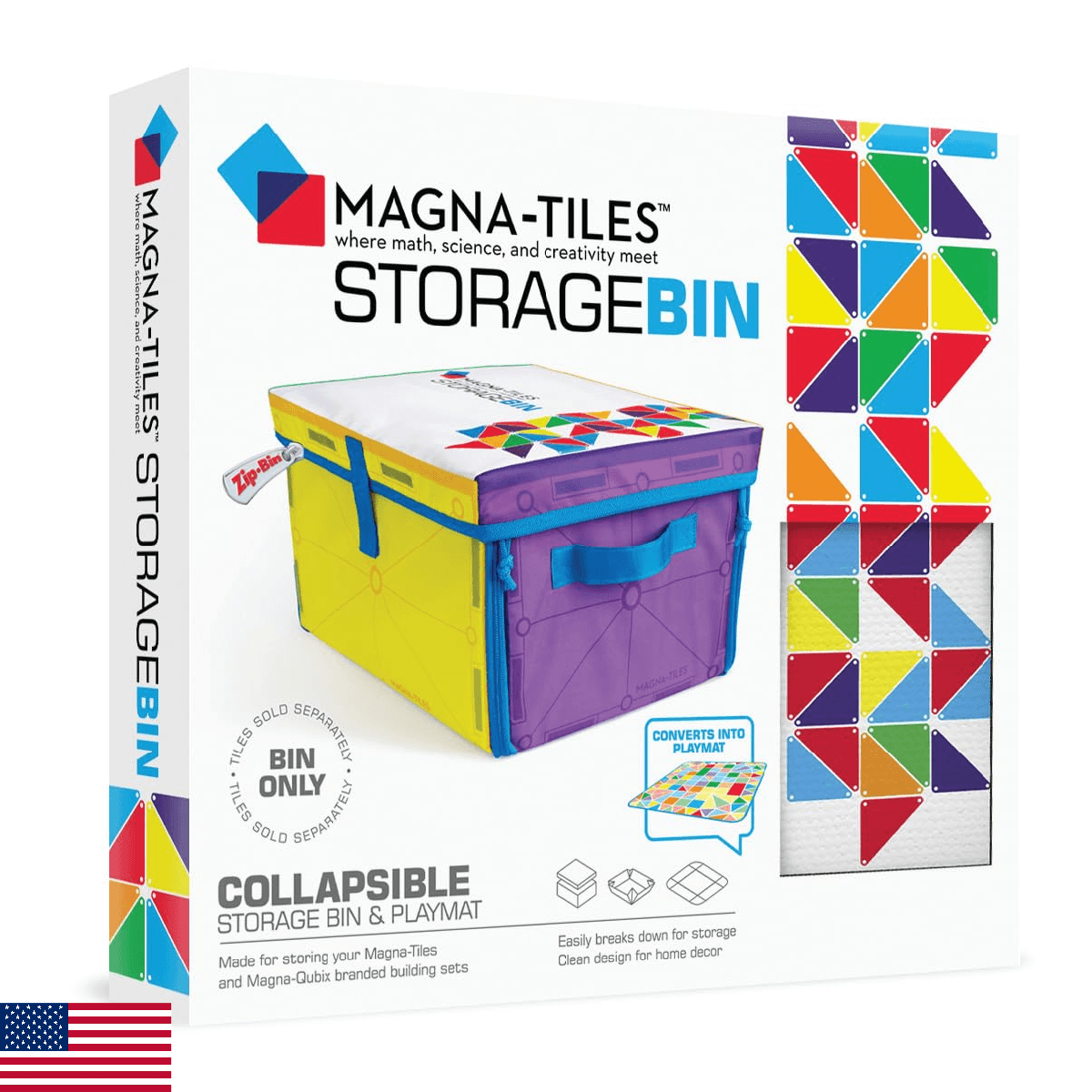 MAGNA-TILES Storage Bin & Interactive Play-Mat, The ORIGINAL Magnetic Building B - Image 1