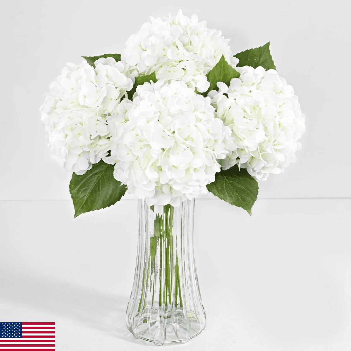 6 Pcs White Hydrangea Artificial Flowers, Latex Real Touch Hydrangea Flowers, 19 - Image 1