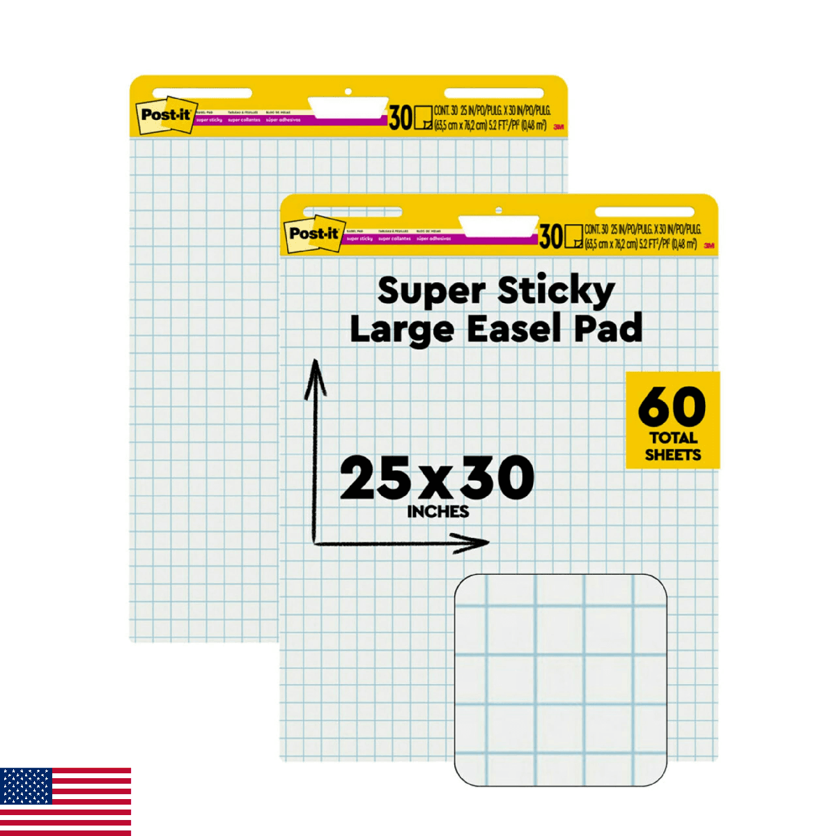 Post-it Super Sticky Easel Pad 25 x 30 Inches 30 Sheets/Pad 2 Pads (560) Large W - Image 1