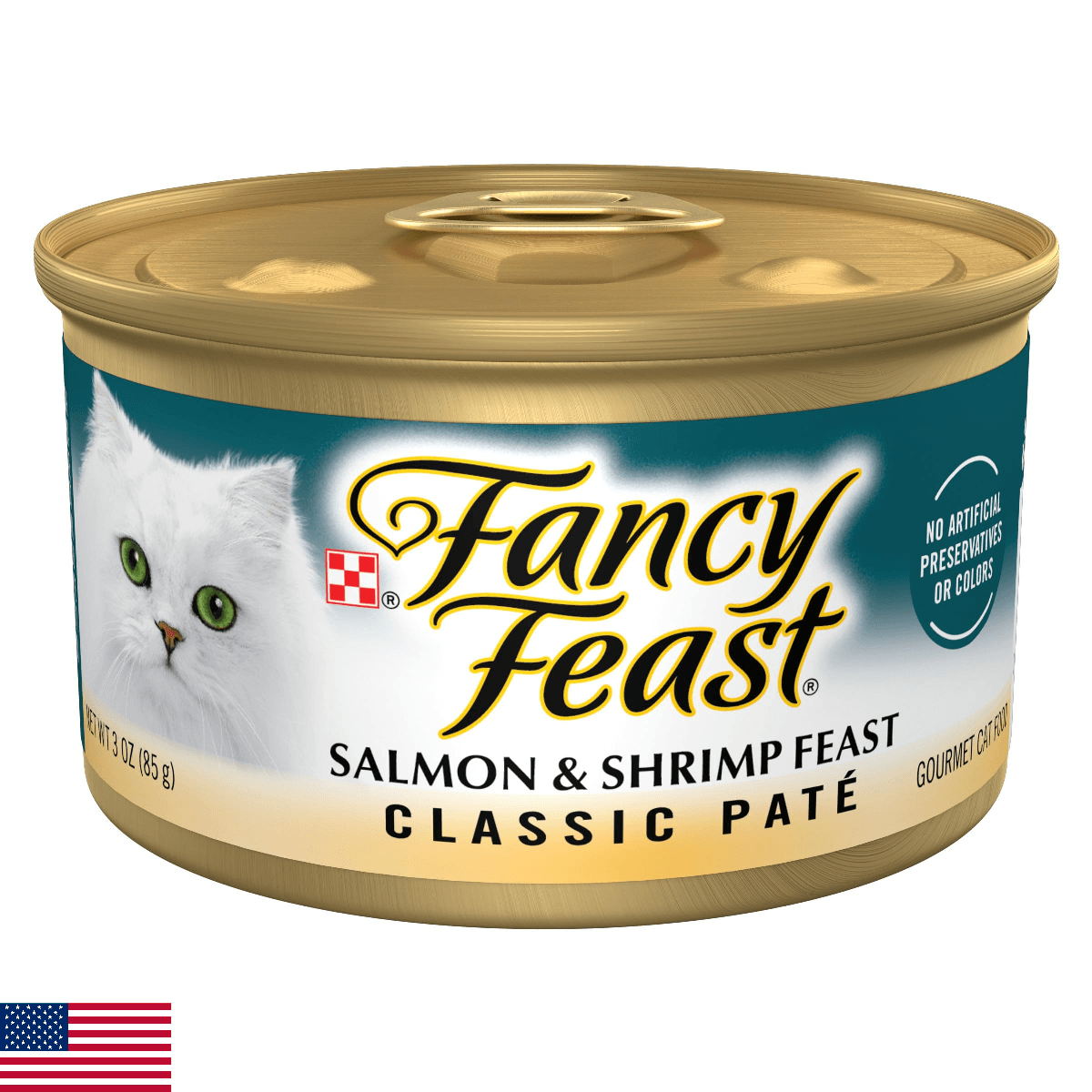 Purina Fancy Feast Salmon and Shrimp Feast Classic Grain Free Wet Cat Food Pate - Image 1