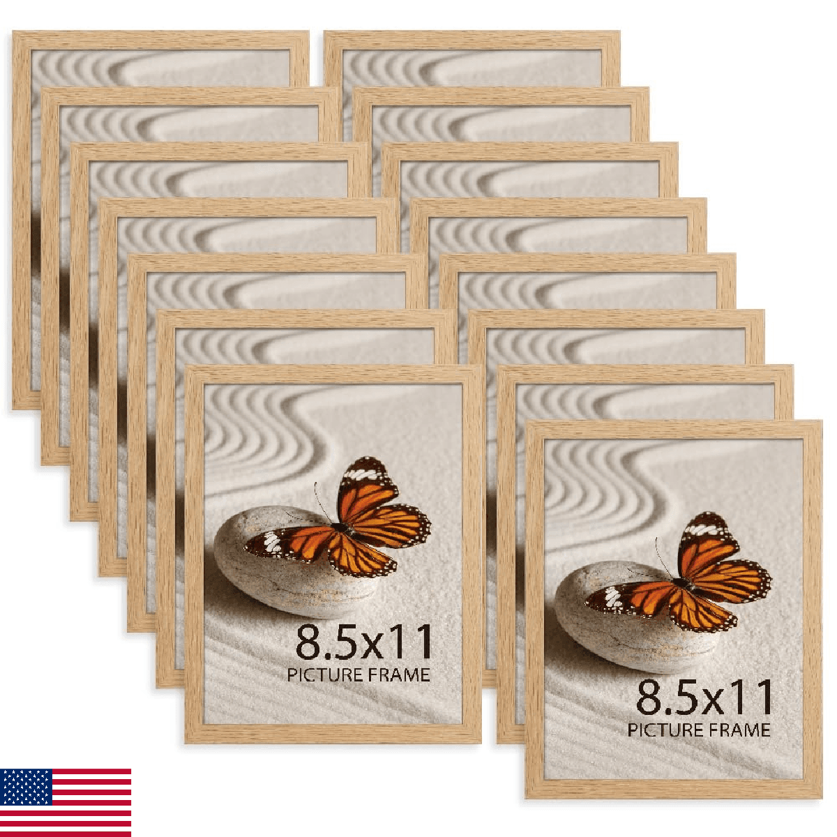 Memory Island 8.5x11 Photo Frames for Wall and Tabletop Display, 8.5 by 11 Natur - Image 1