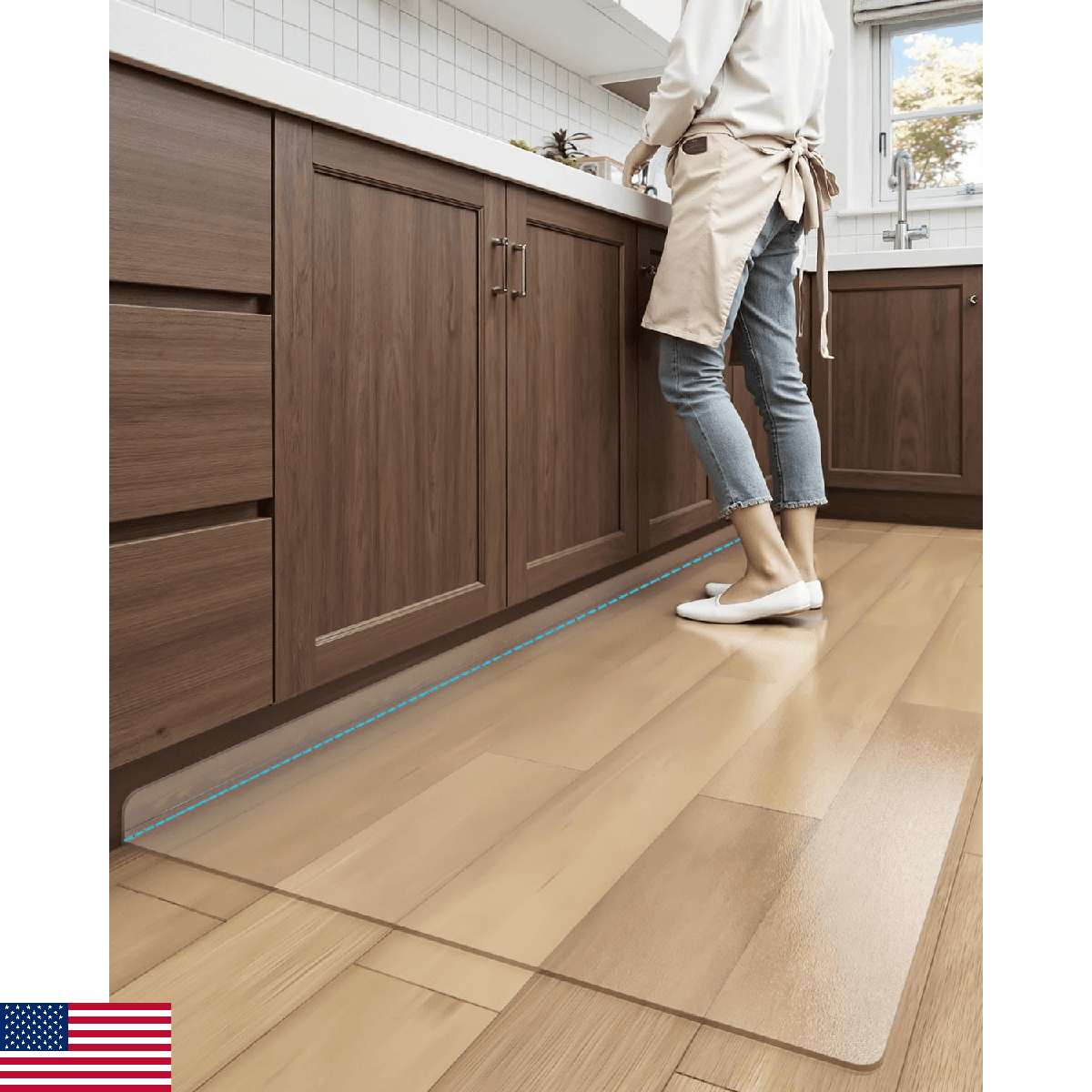 DEXI Plastic Kitchen Runner Rug 23x71 Vinyl Floor Protector Mat Waterproof Clear - Image 1