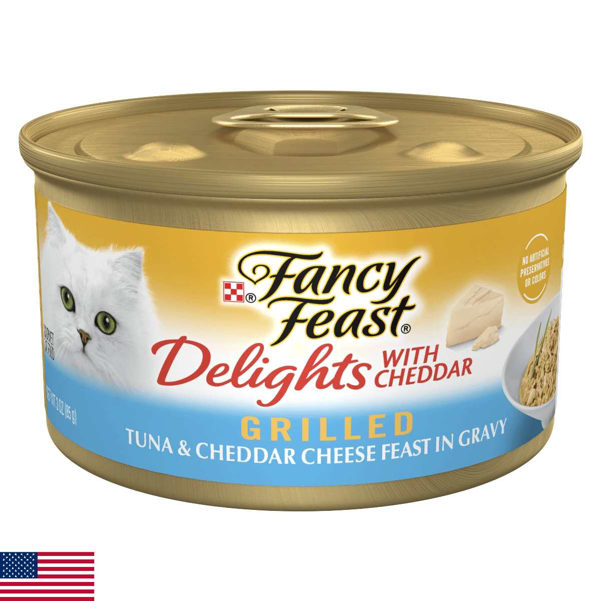 Purina Fancy Feast Delights With Cheddar Grilled Tuna and Cheddar Cheese Feast i - Image 1
