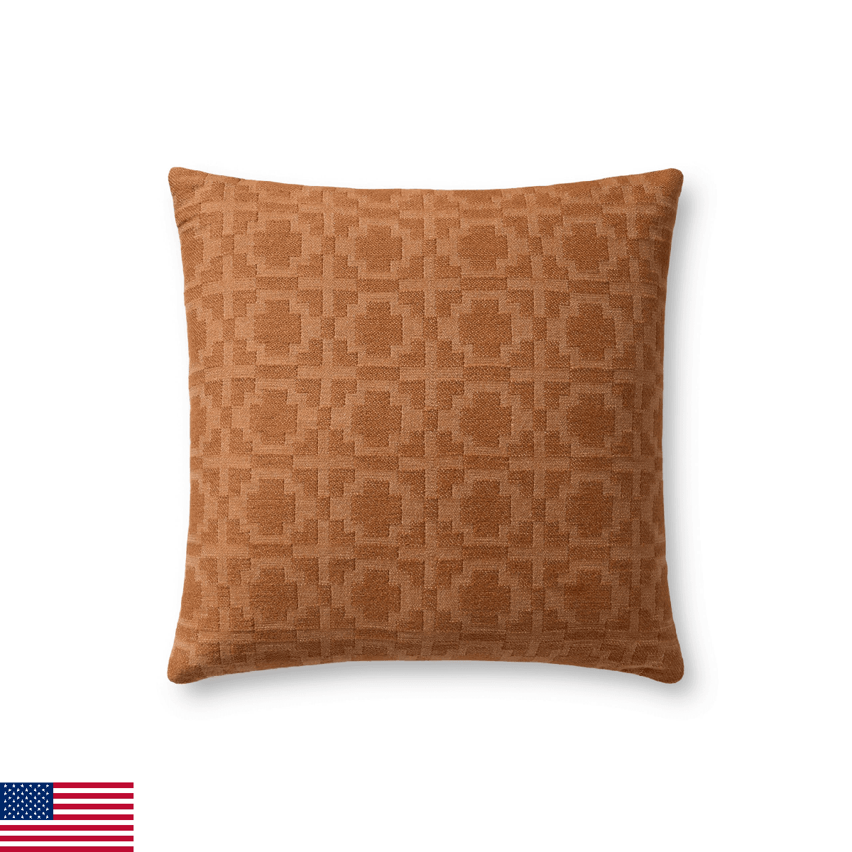 Loloi II Collection PLL0172 Rust 18'' x 18'' Cover Only Pillow - Image 1