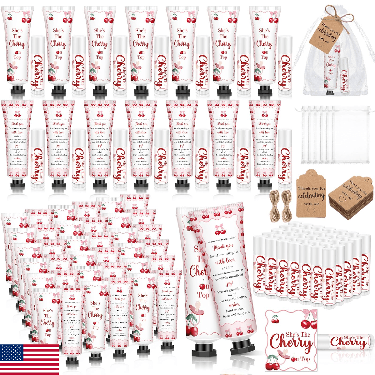 Dimsile 50 Sets 200 Pcs Baby Shower Gifts Bulk Hand Lotion and Lip Balm Party Fa - Image 1