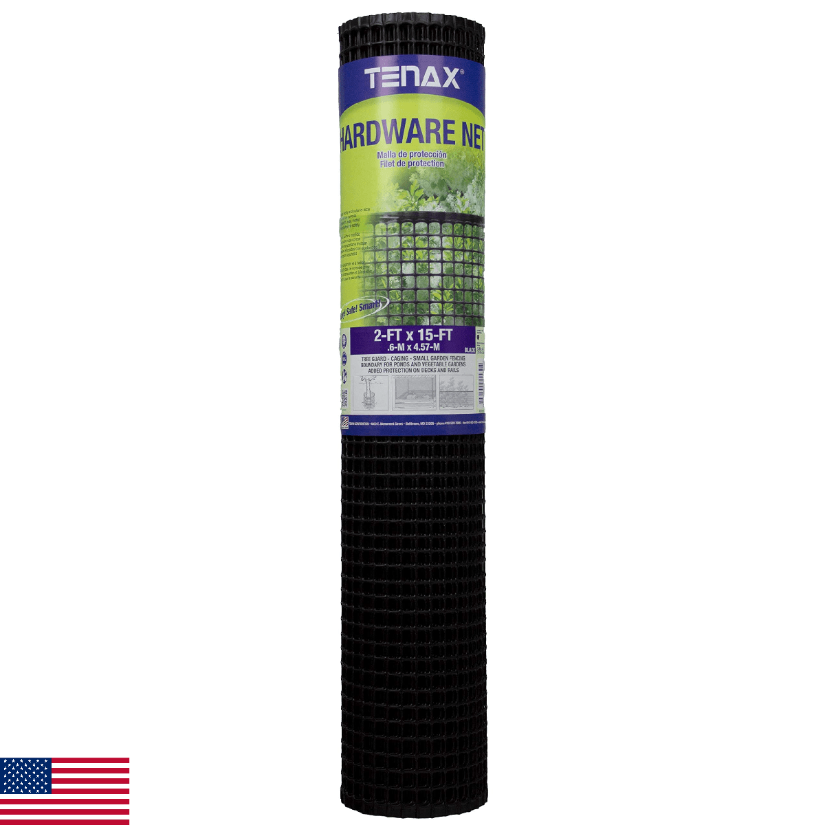 Tenax Hardware Net Black Plastic Netting 2x15 ft Hardware Mesh - Image 1