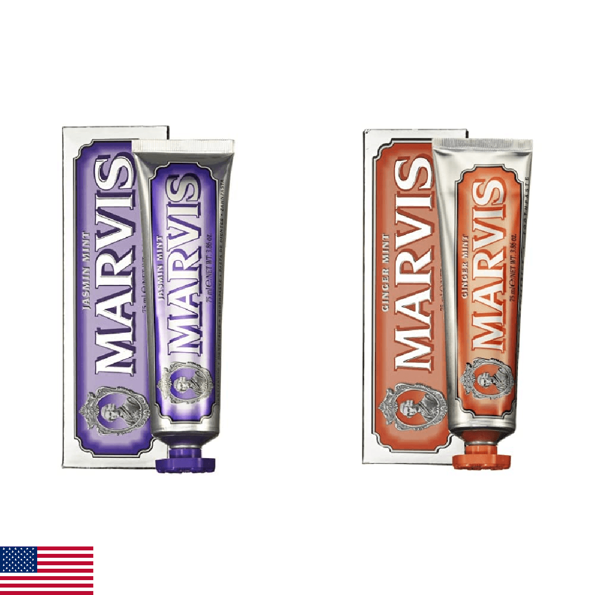 Marvis Jasmin Mint and Ginger Mint Toothpaste Set, 3.8 oz - Image 1