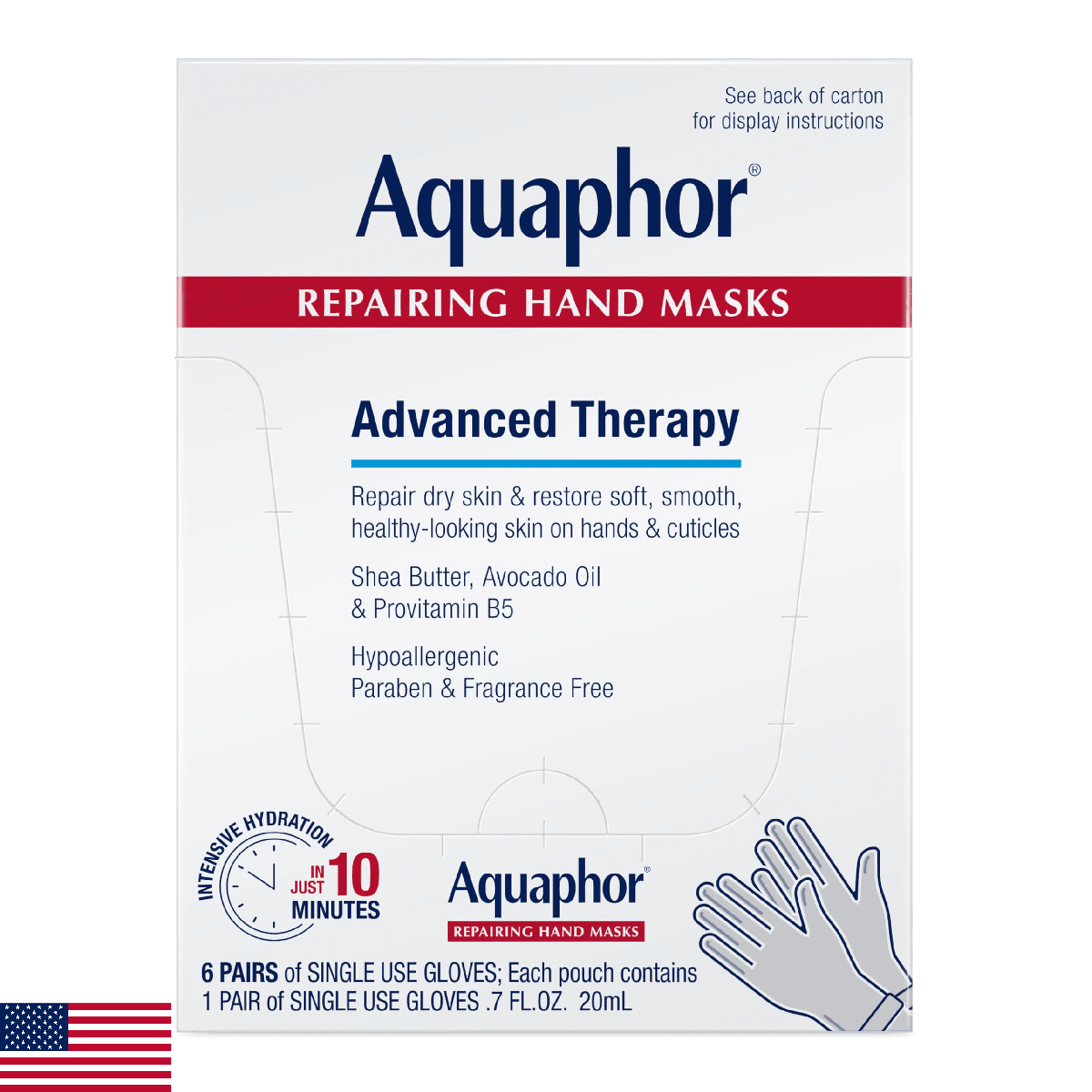 Aquaphor Repairing Hand Masks, Moisturizing Gloves for Dry Hands, Moisturizer fo - Image 1