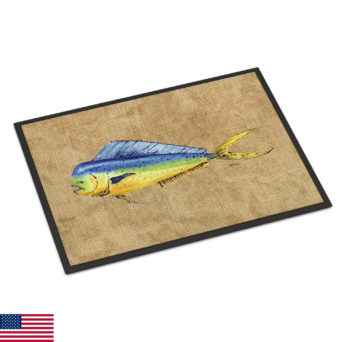Caroline's Treasures 8810JMAT Dolphin Mahi Mahi Doormat 24x36 Front Door Mat Ind - Image 1