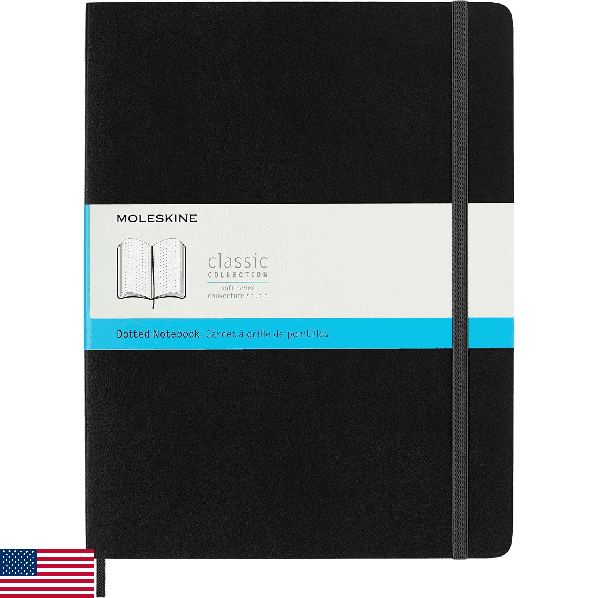 Moleskine Classic Notebook, Soft Cover, XL (7.5" x 9.5") Dotted, Black, 192 Page - Image 1