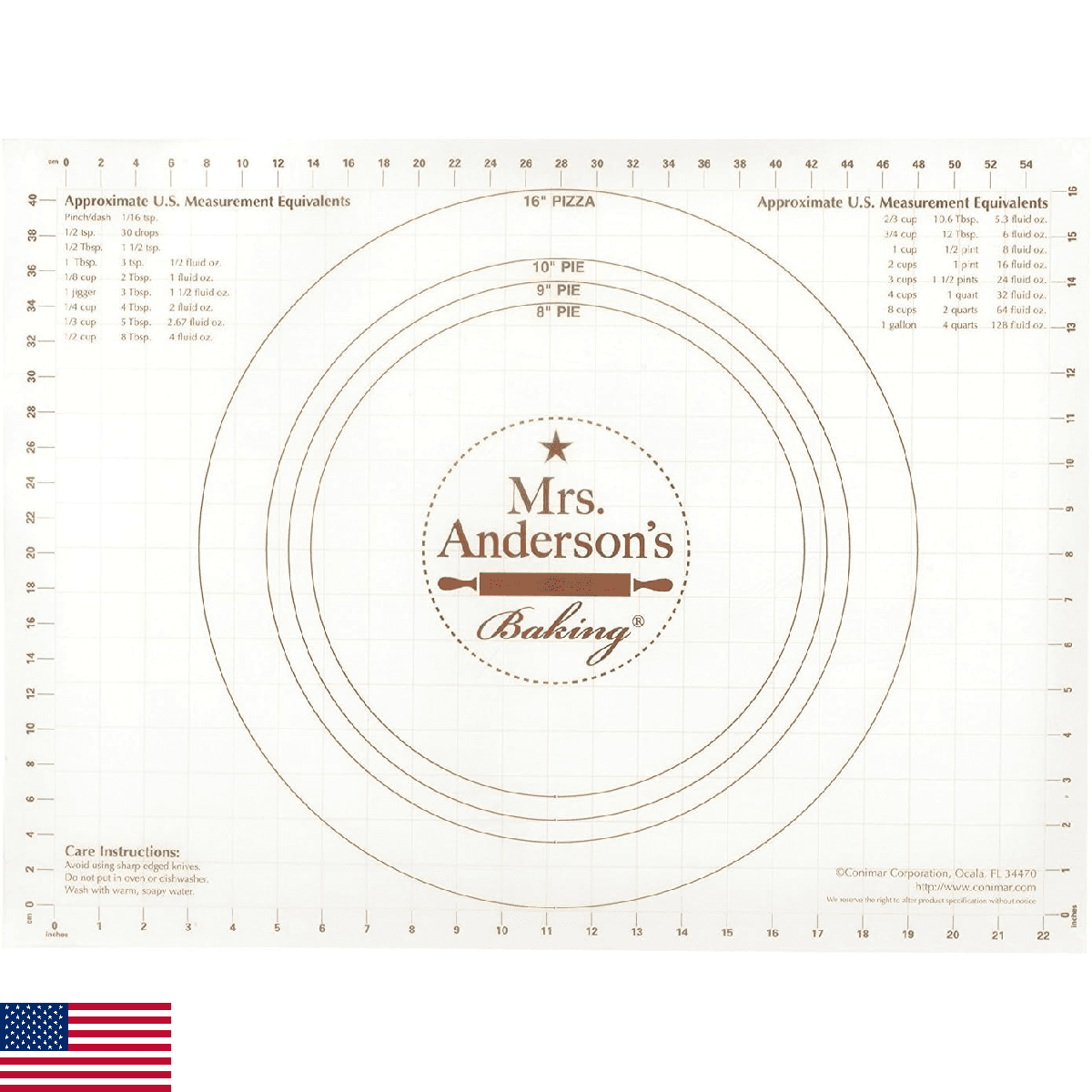 Mrs. Anderson's Baking Non-Slip Pastry Rolling Mat, 18-Inch by 24-Inch - Image 1