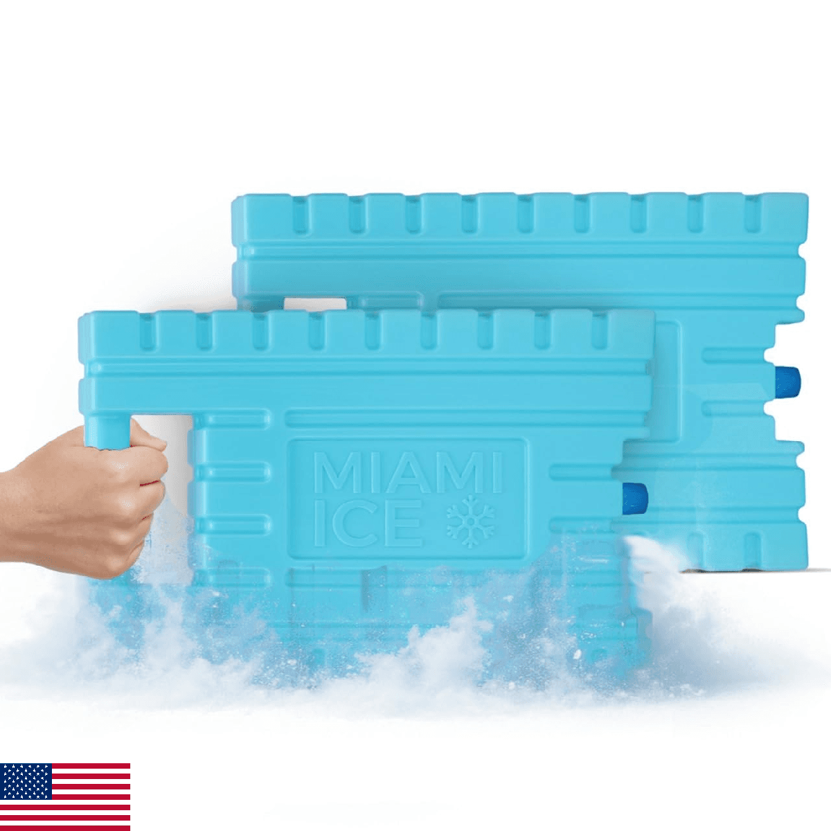 Miami Ice Packs for Coolers - Reusable 12x9 XL Ice Blocks Replace 14lbs of Ice - - Image 1