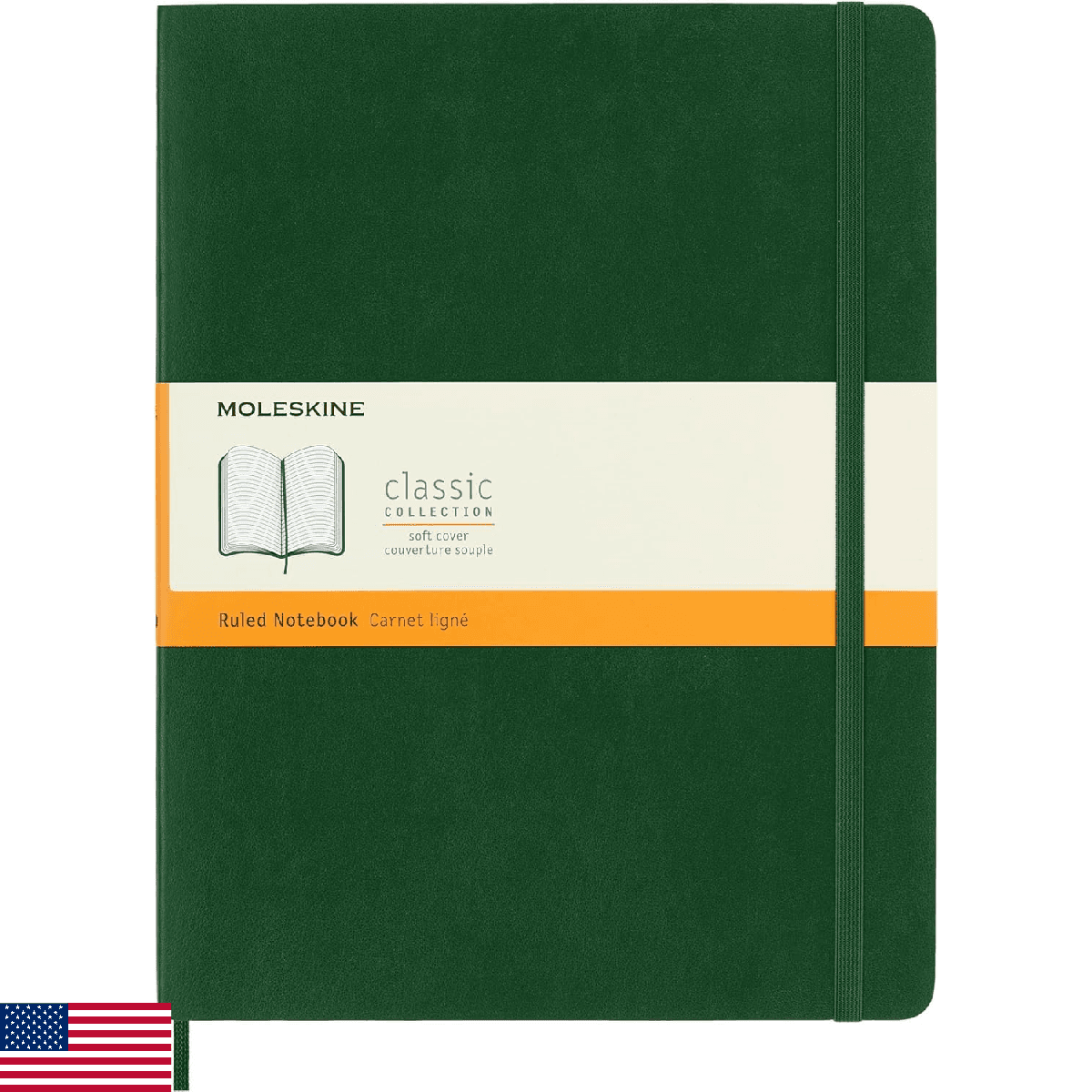 Moleskine Classic Notebook Soft Cover XL 7.5x9.5 Inches Ruled Myrtle Green 192 P - Image 1