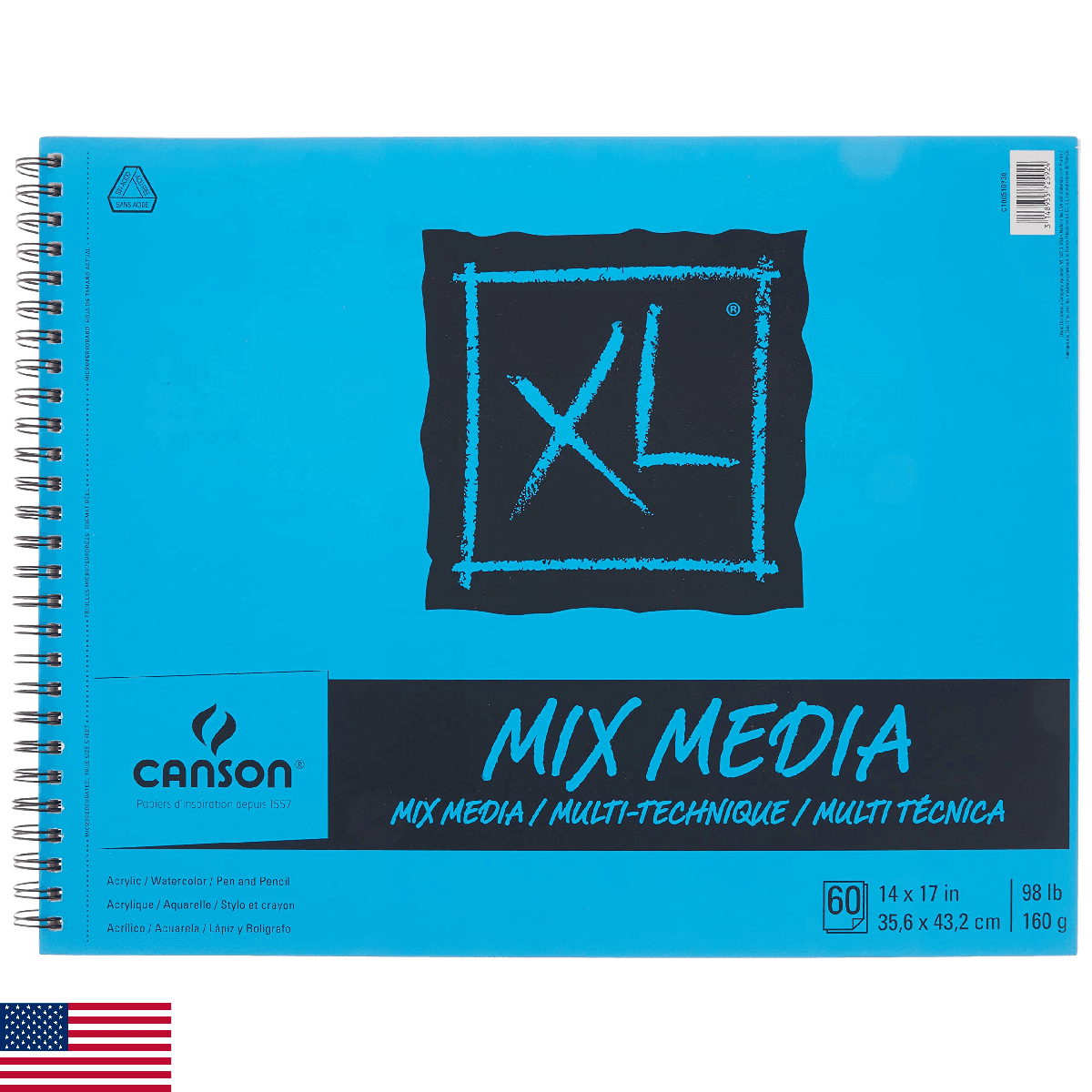 Canson XL Series Mix Paper Pad, Heavyweight, Fine Texture, Heavy Sizing for Wet - Image 1