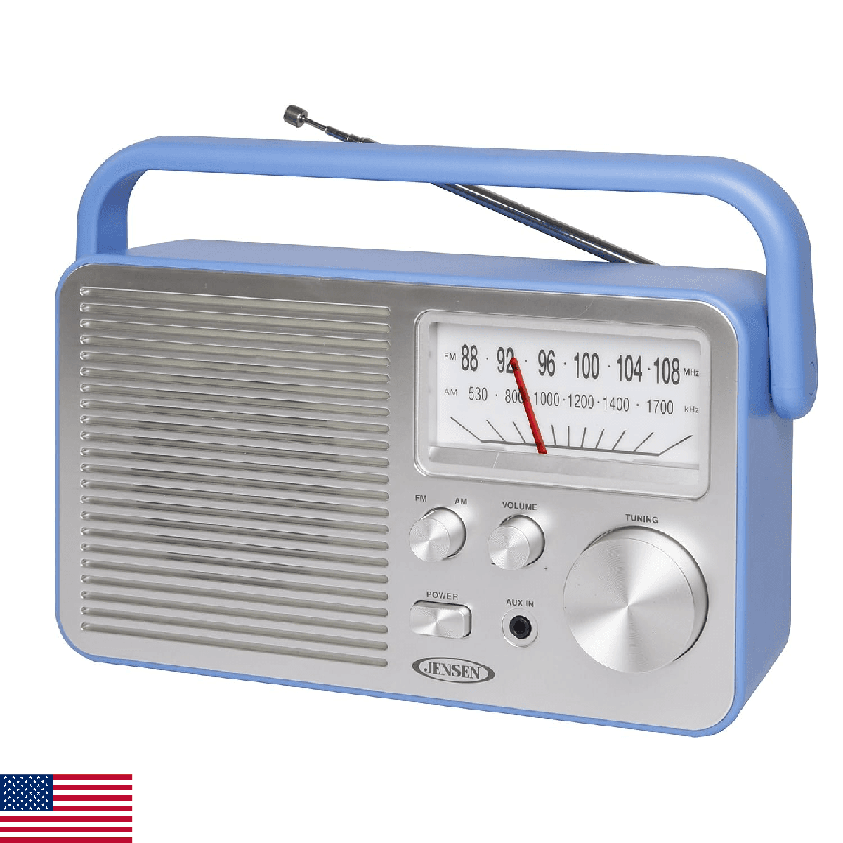 JENSEN MR-750-BL MR-750 Portable AM/FM Radio (Blue) - Image 1