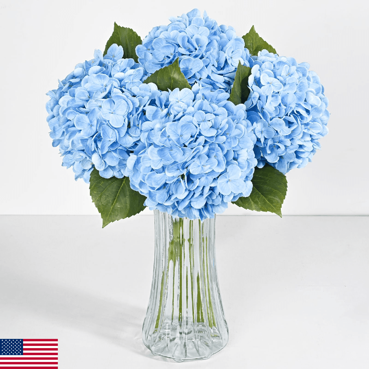 8 Pcs Blue Hydrangea Artificial Flowers, Latex Real Touch Hydrangea Flowers, 19. - Image 1