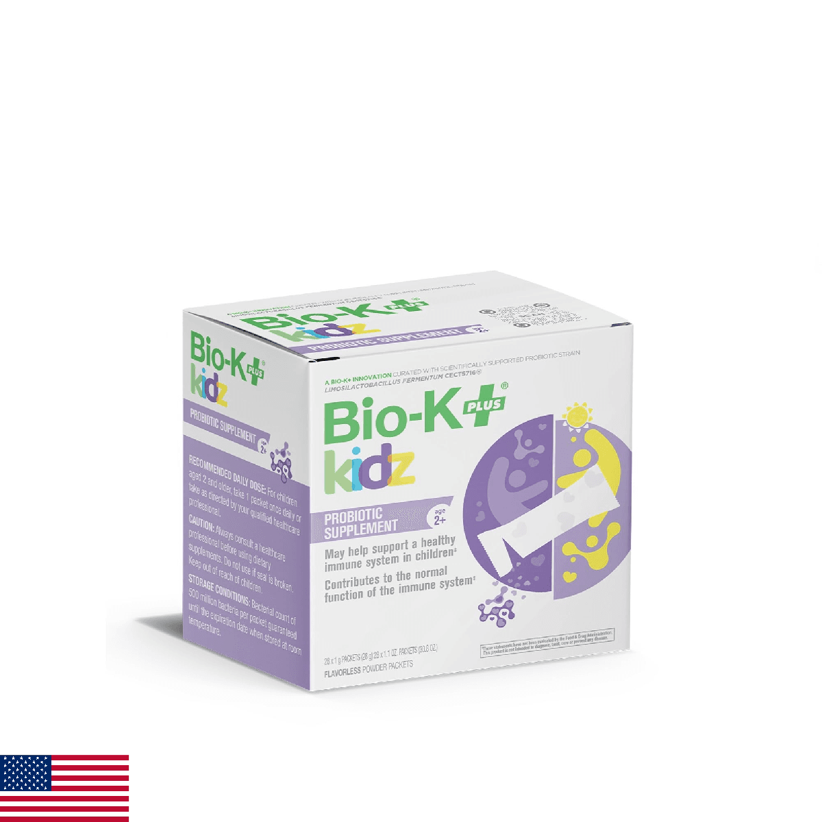 Bio-K+ Kidz Probiotic Powder for Kids with Vitamin D3, Shelf-Stable, Non-GMO, Gl - Image 1