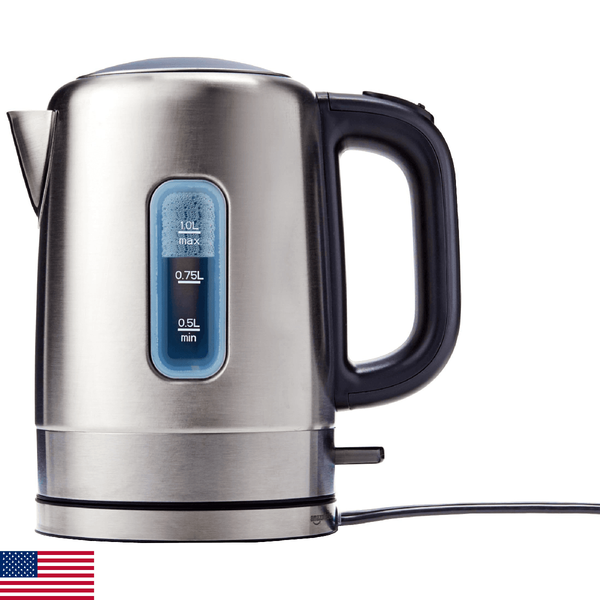 Amazon Basics Electric Stainless Steel Kettle for Tea and Coffee, BPA-Free, Fast - Image 1