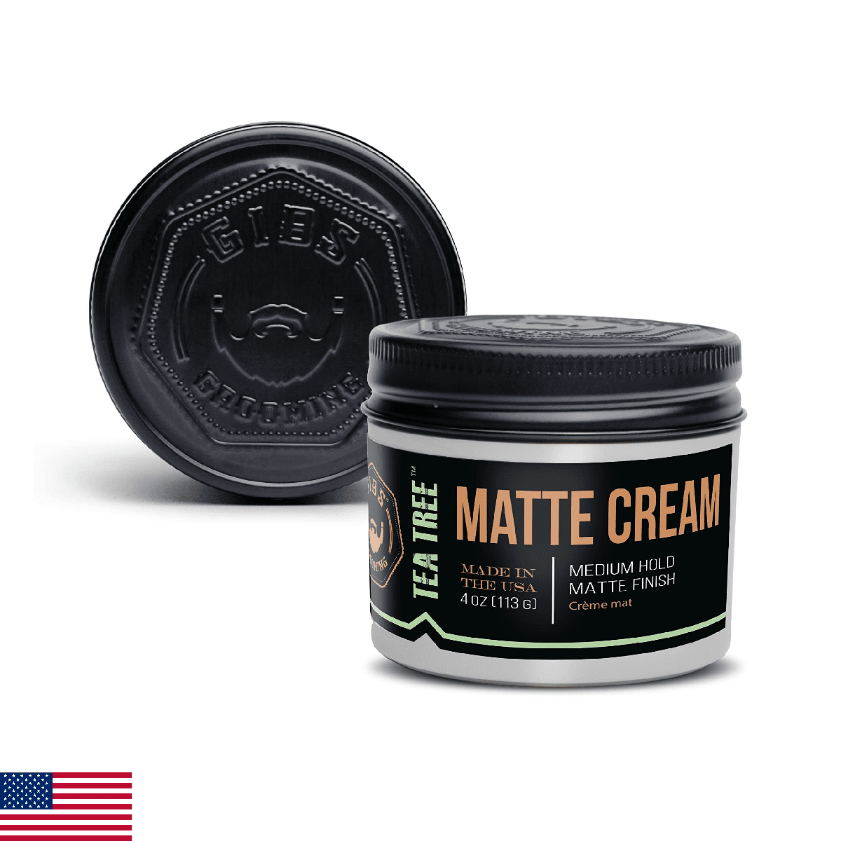 GIBS Tea Tree Matte Cream-Light/Medium Hold, Long Lasting Light Hold, Made in US - Image 1