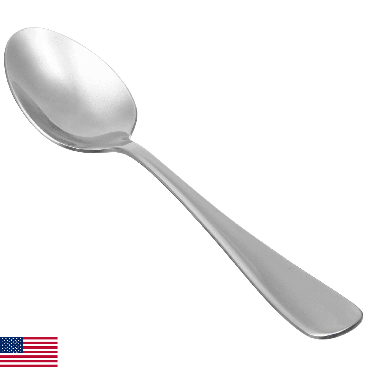 Amazon Basics Stainless Steel Dinner Spoons, 7.9", Pack of 12, Silver - Image 1