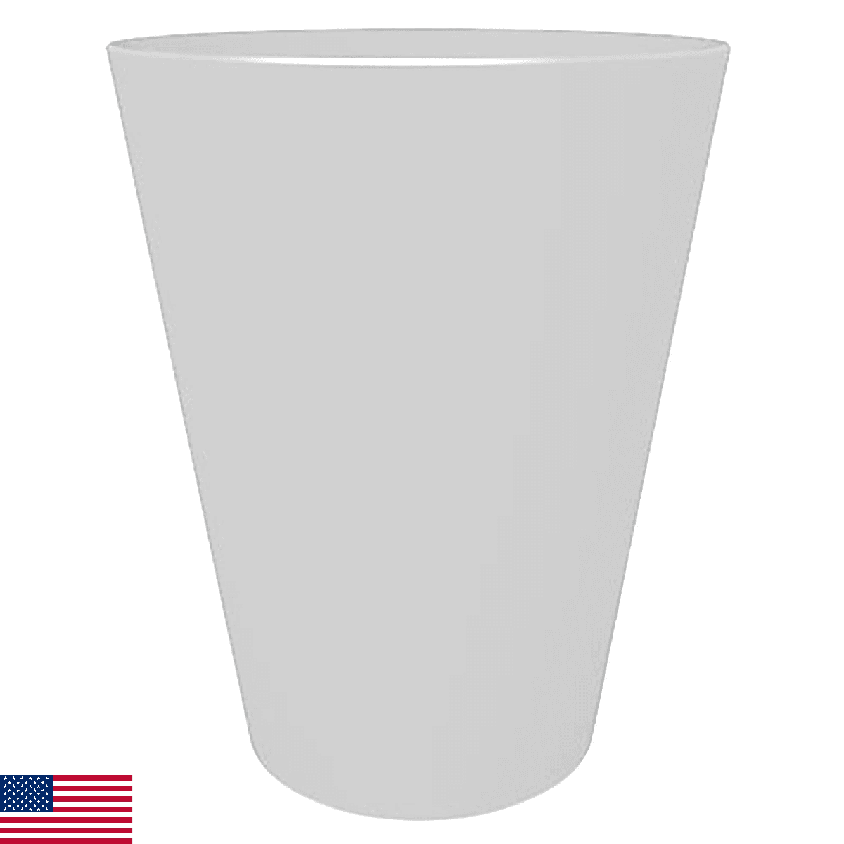 Bloem Tall Finley Tapered Round Planter: 14" - Casper White - Matte Textured Fin - Image 1