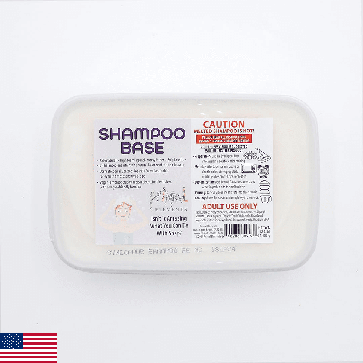 Primal Elements Melt and Pour Shampoo Base - 2lb - Image 1