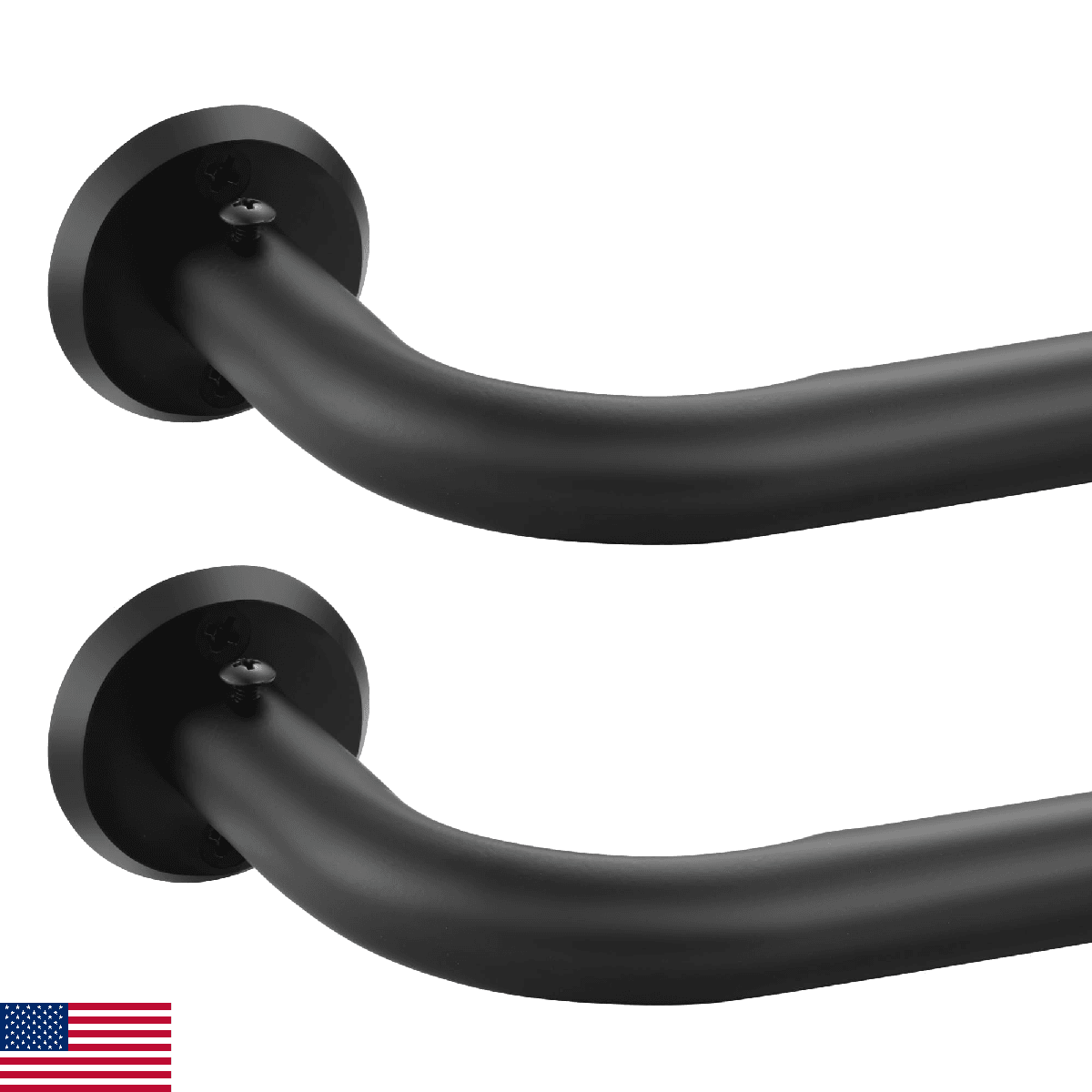 Wrap Around Curtain Rods 2 Pack for 28 to 48 Inches Windows, 1" Heavy Duty Room - Image 1