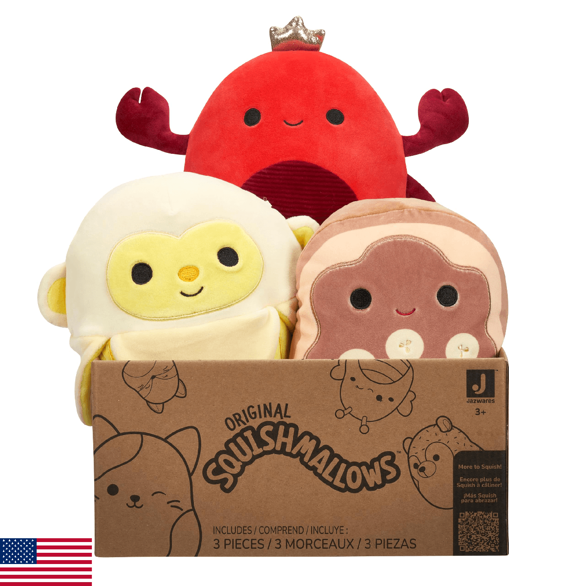 Squishmallows Original Mystery 3-Pack (8-Inch) – Official Jazwares Plush (Medium - Image 1