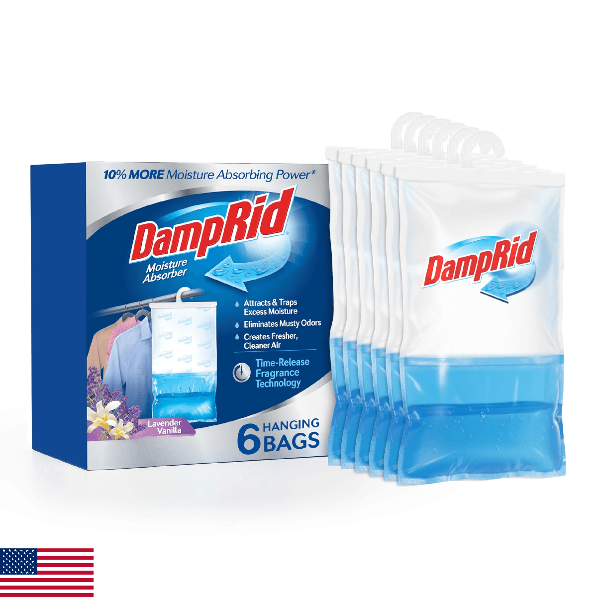 DampRid Lavender Vanilla Hanging Moisture Absorber, 15.4 oz., 6 Pack - Eliminate - Image 1