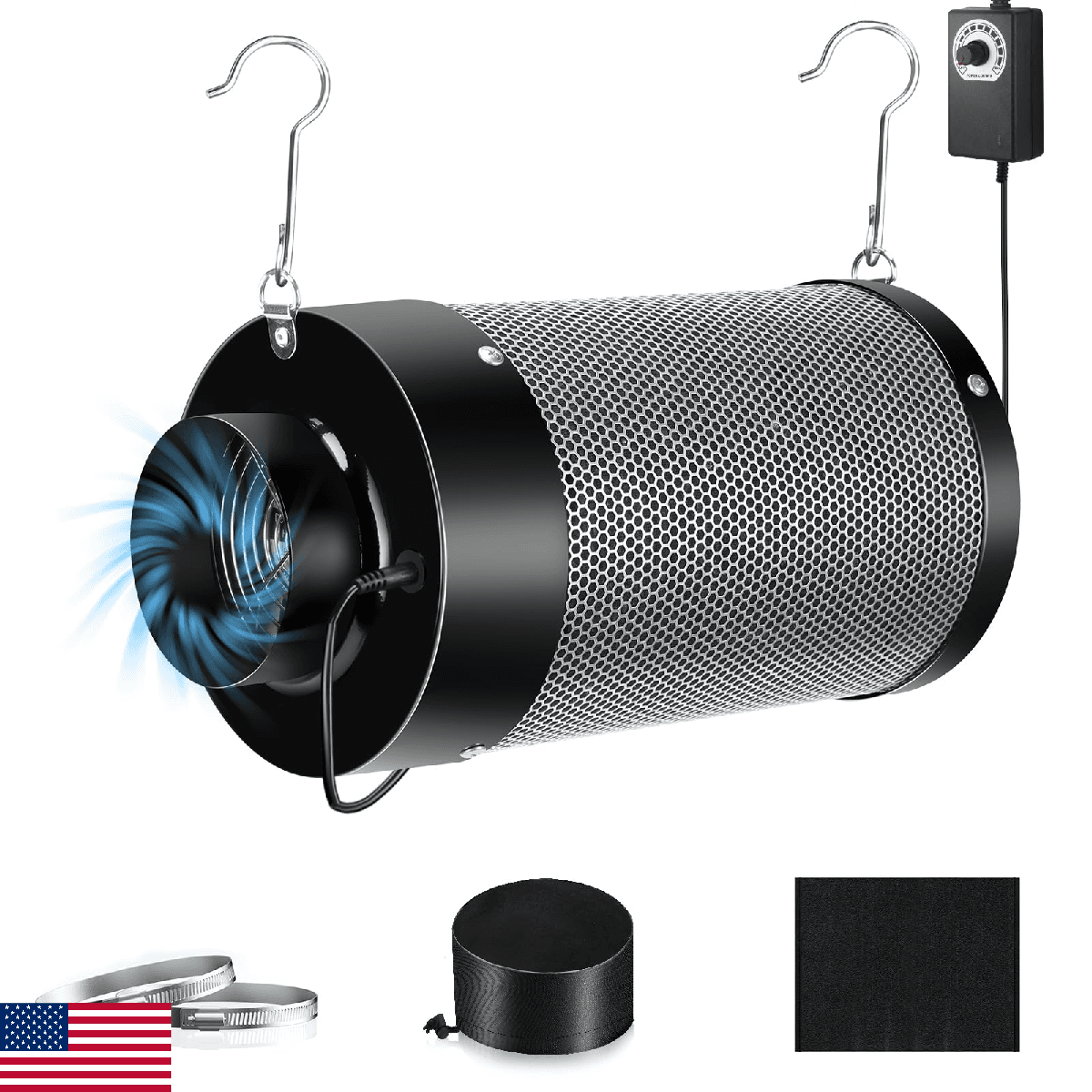 ATOUR 4 Inch Air Carbon Filter Australian Virgin Charcoal Odor Control Built-in - Image 1