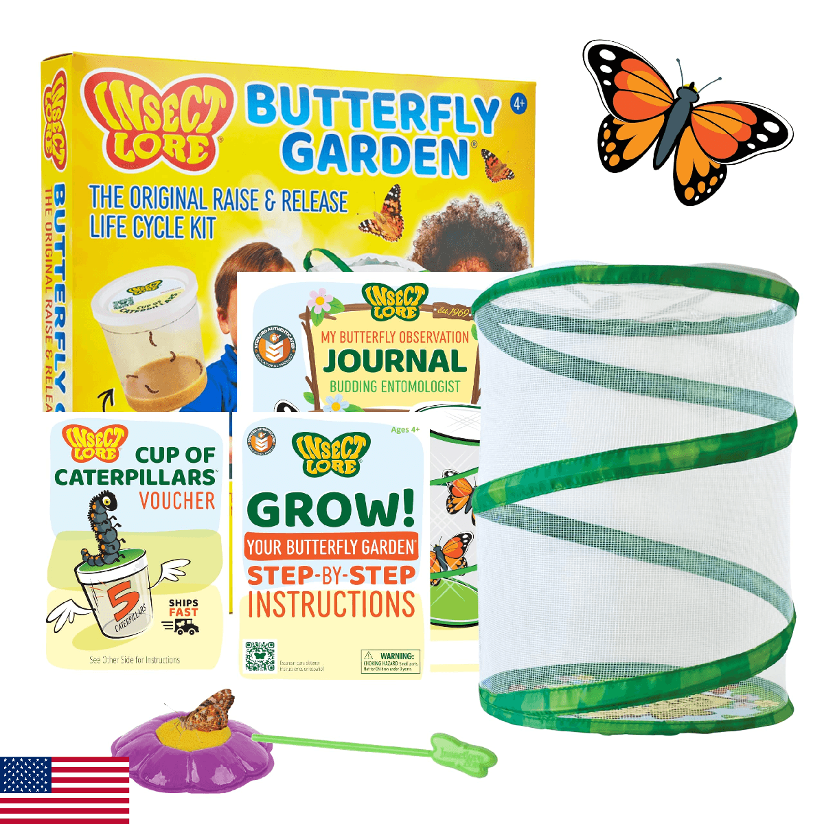 Insect Lore Raise and Release Butterfly Garden Kit – Caterpillar Habitat with re - Image 1