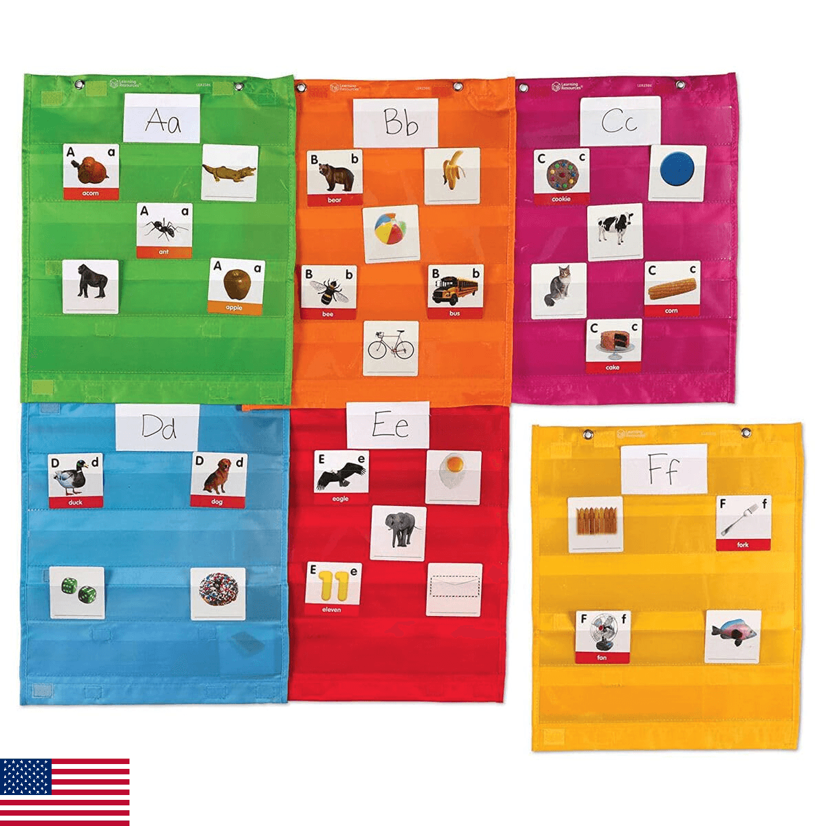 Learning Resources Magnetic Pocket Chart Squares, Set of 6 - Organization Center - Image 1