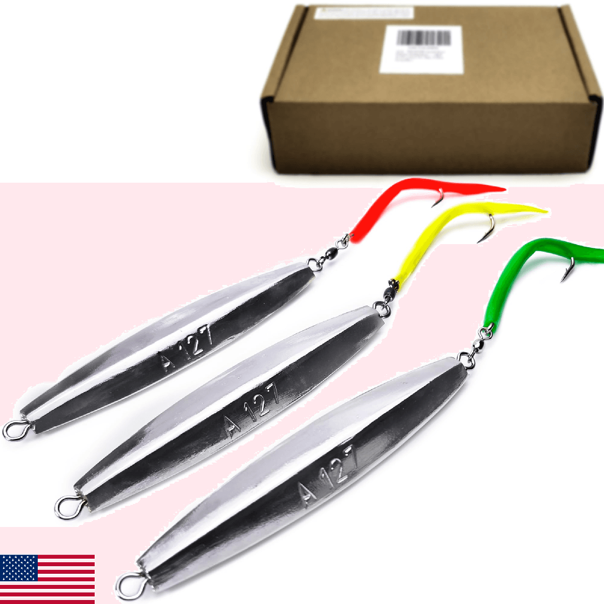 VMSIXVM Diamond Jigs Saltwater Fishing Lures, 1-16oz Flat Metal Jigging Spoon Ba - Image 1