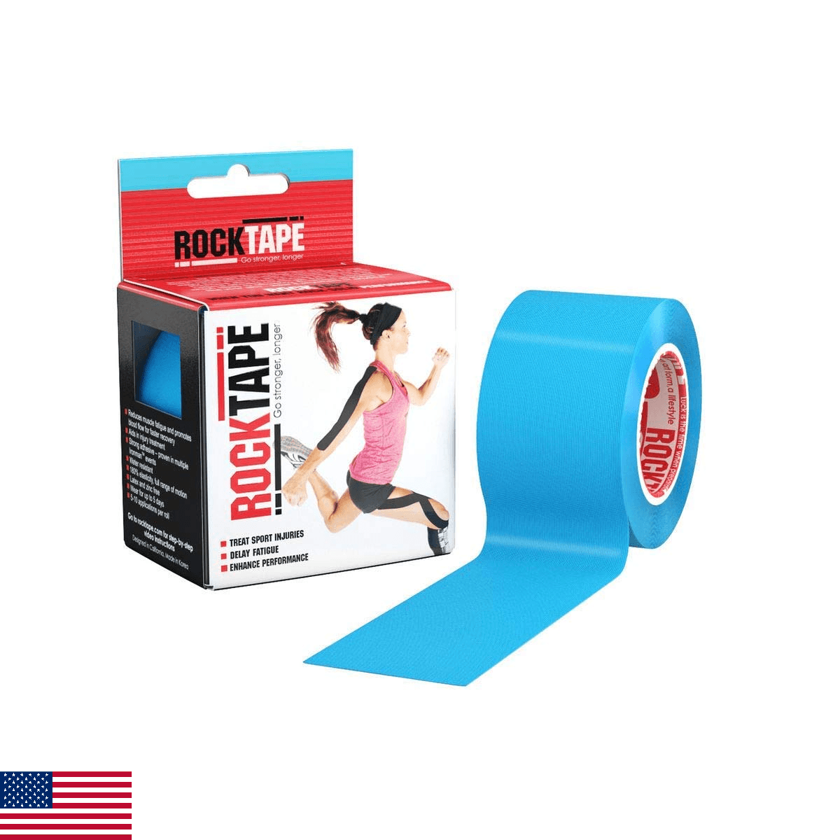 RockTape, Electric Blue, 2" x 16.4' (5cmx5m) - Image 1