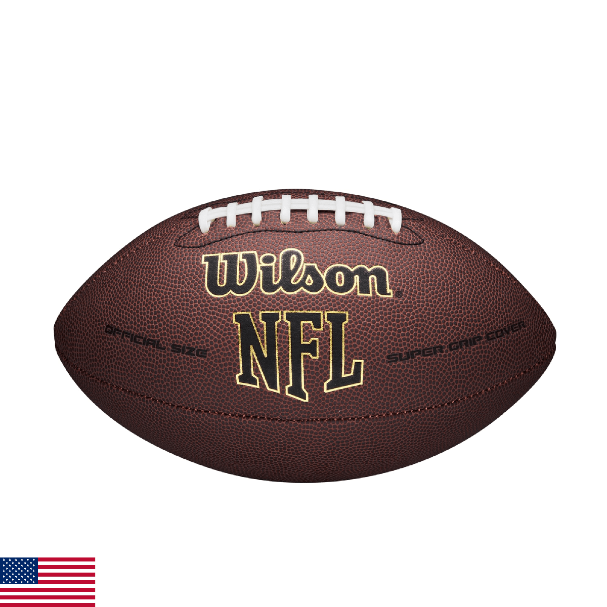 Wilson NFL Super Grip Composite Football - Official Size, Brown - Image 1