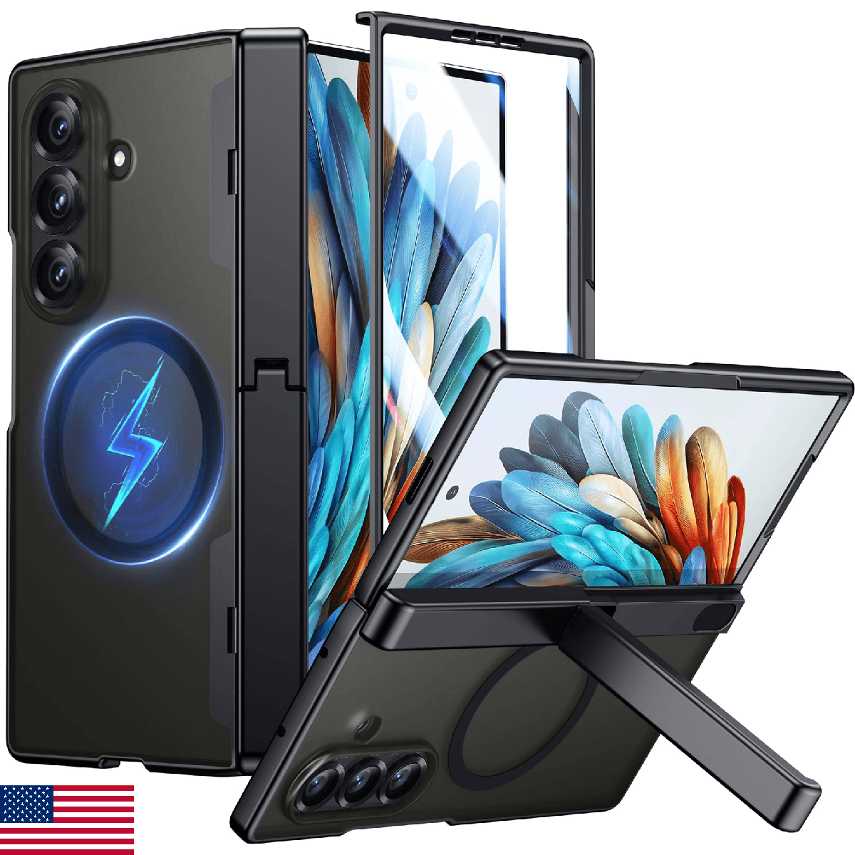 Temdan Magnetic Samsung Galaxy Z Fold 7 Case MagSafe Built-in Screen Protector K - Image 1