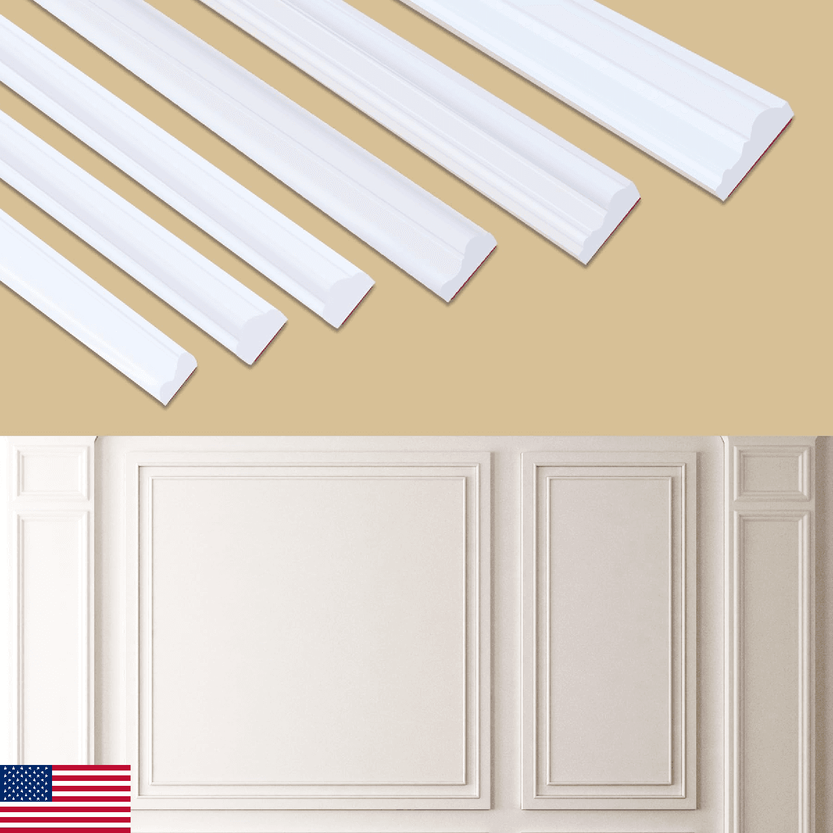 Soengsau Peel and Stick Accent Wall Molding, 393.7"L x 0.9"W Lightweight Self-Ad - Image 1