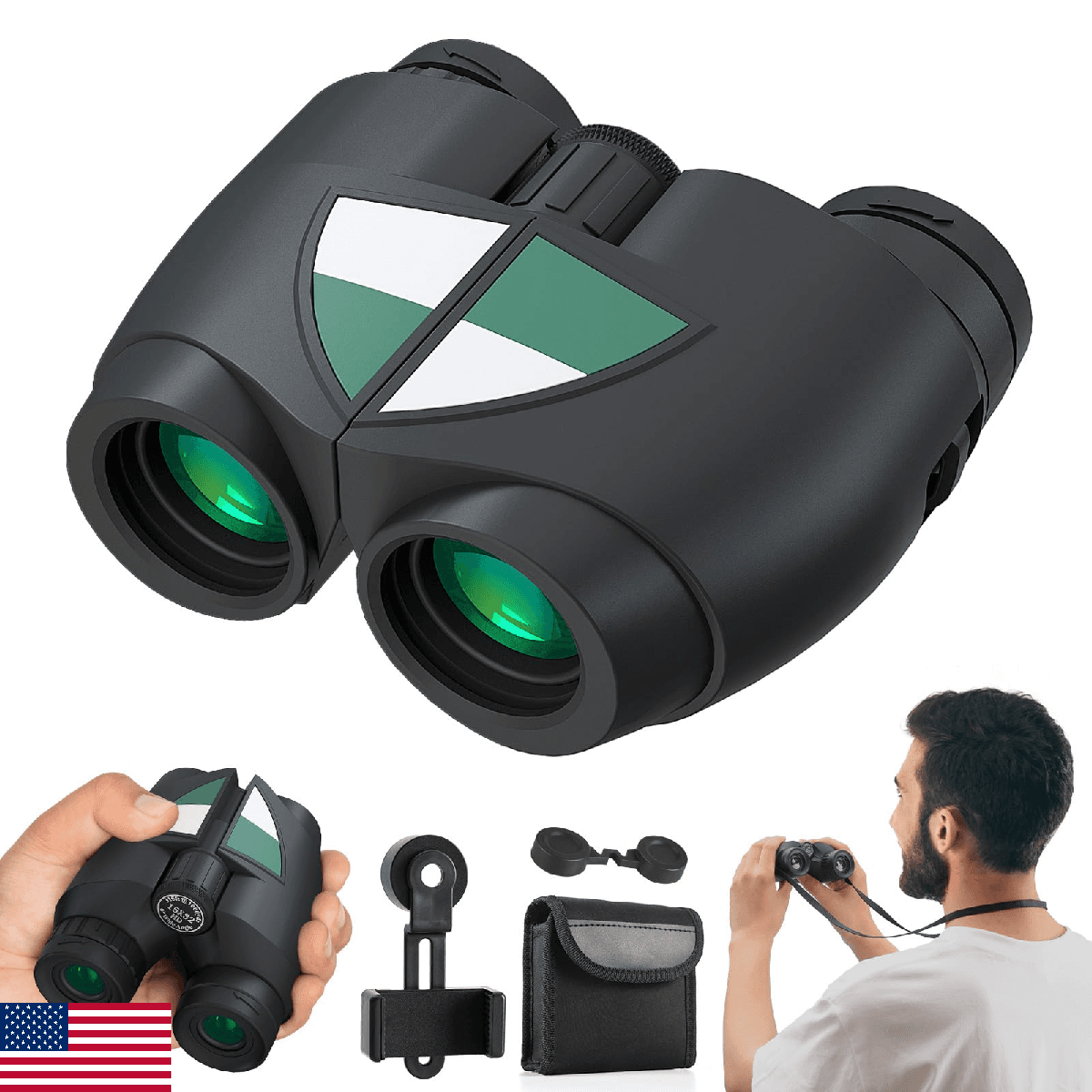 URBANCOAST 15x32 Compact Binoculars for Adults, High Power Lightweight Small Bin - Image 1