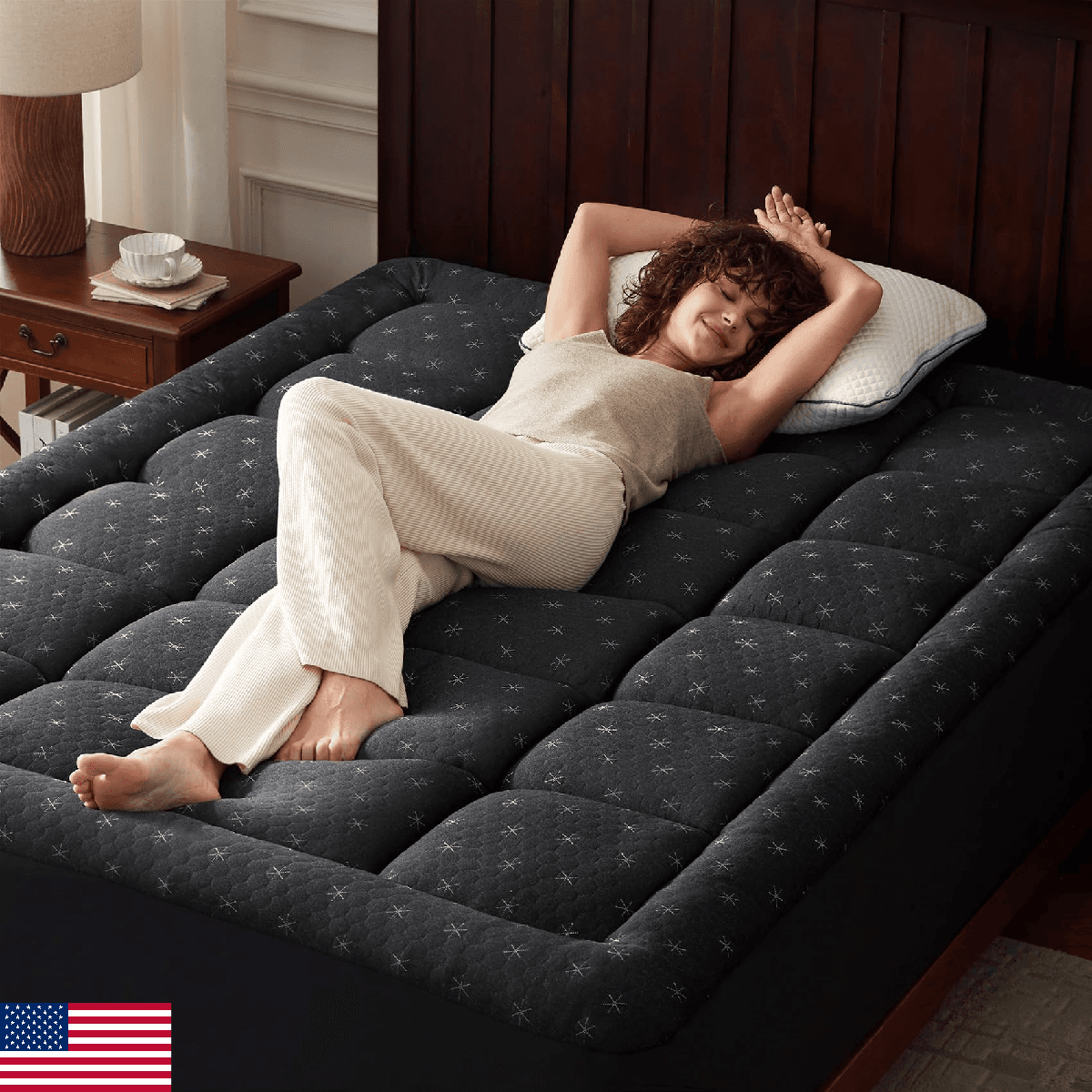 Anluoer Memory Foam Mattress Topper Full for Back Pain,Down Alternative Pillow T - Image 1