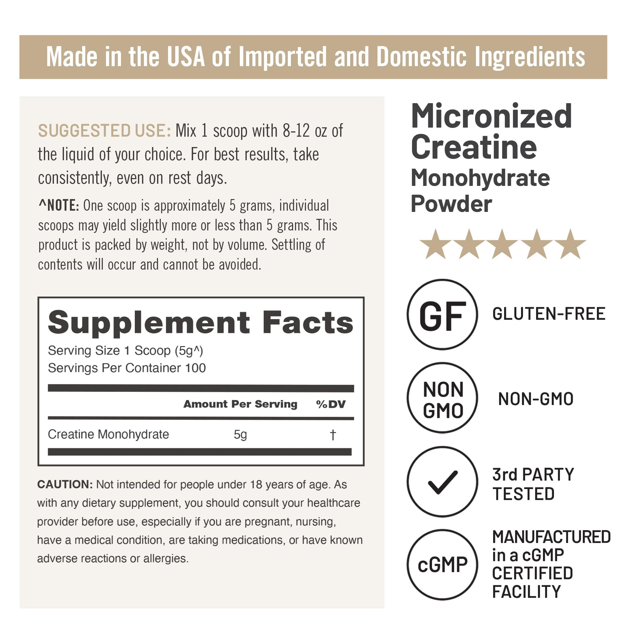 NatureWise Micronized Creatine Monohydrate Powder, 5000mg (5g) Per Serving - Cre - Thumbnail 6