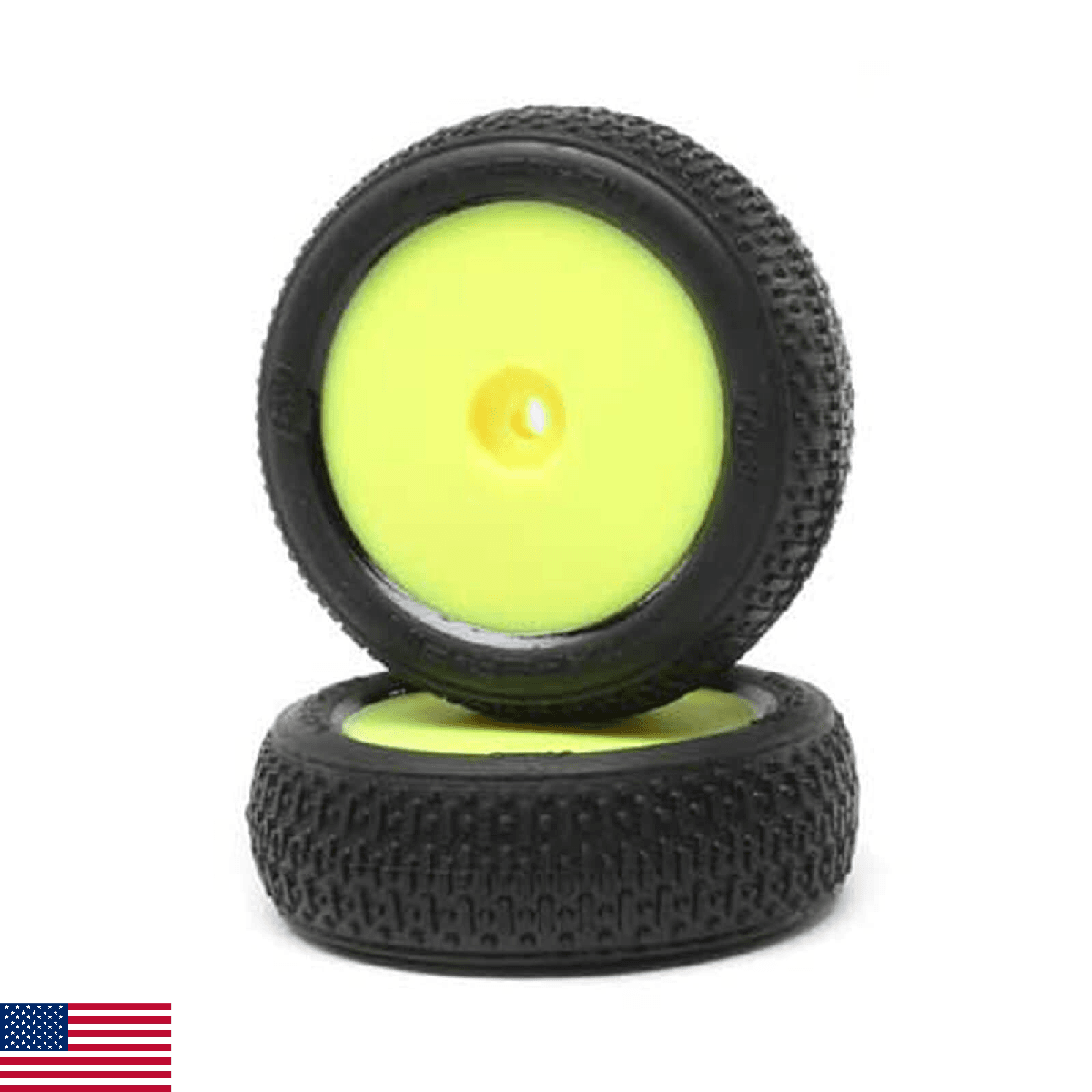 Losi Taper Pin FR Mounted Yellow 2 Mini-B LOS41015 RC Tire - Image 1