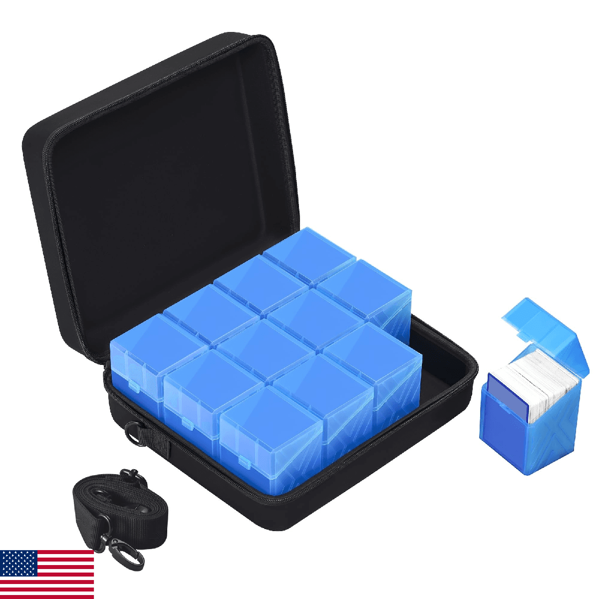 Brappo Deck Box with Carrying Case. Deck Boxes for MTG, TCG, Sports Cards.Set in - Image 1