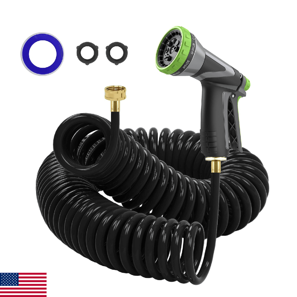 Hozcart Coil Hose,3/8" EVA Coil Garden Hose 75 FT,Curly Water Hose Lightweight w - Image 1