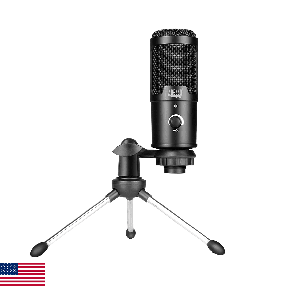Adesso Xtream M4 Cardioid Condenser Recording Microphone, Black - Image 1