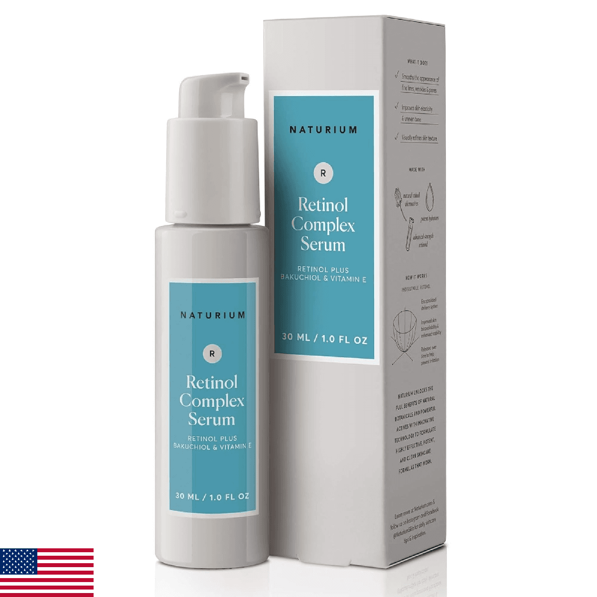 Naturium Retinol Complex Serum, Encapsulated Retinols & Bakuchiol, Refining & Sm - Image 1