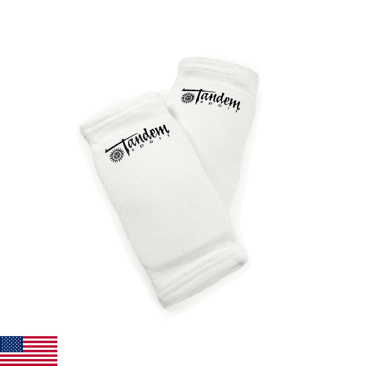 Tandem Sport Volleyball Elbow Pads Non-Bulky White Floor Burn Bruise Protection - Image 1