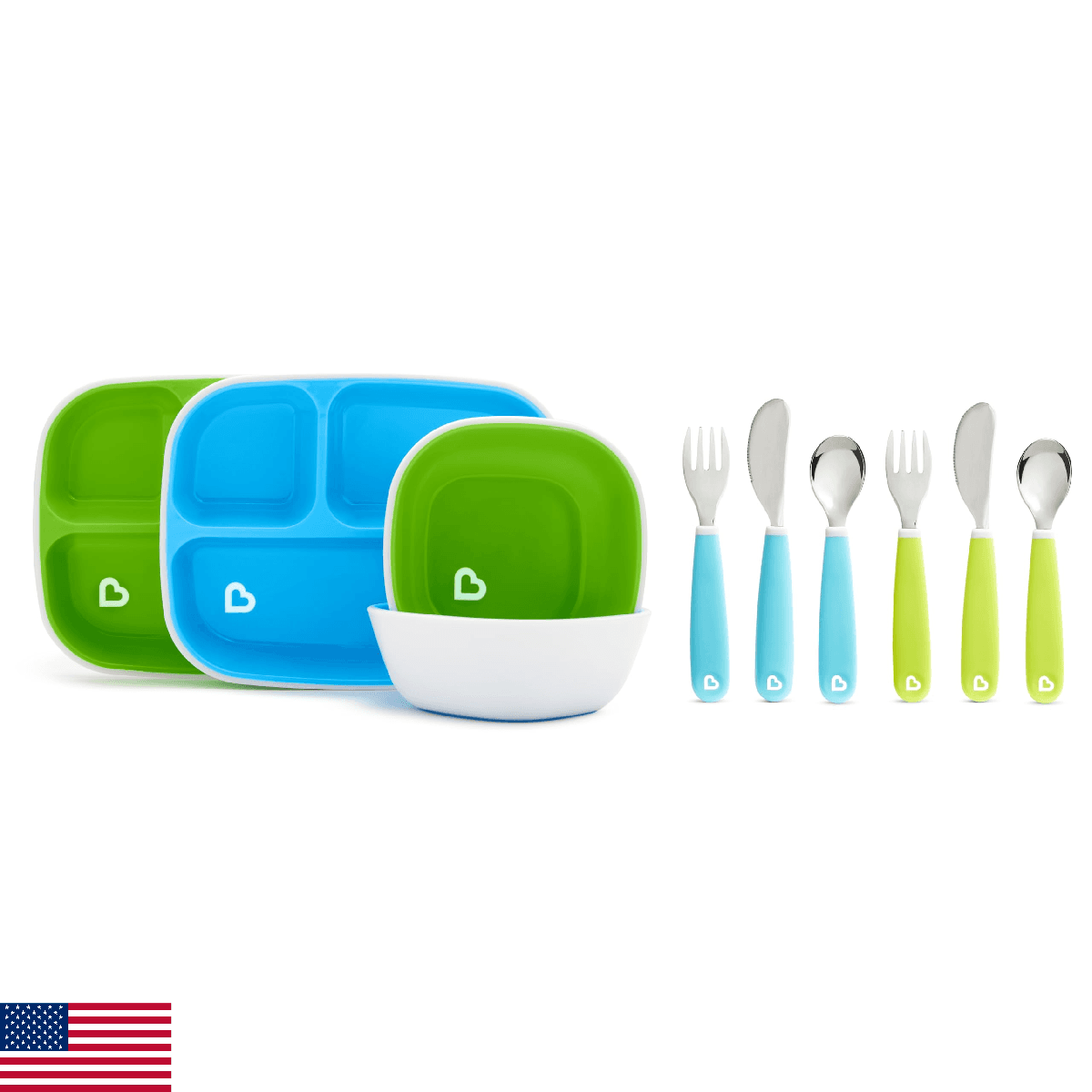 Munchkin® Splash™ Toddler Dining Set - Includes Divided Plates, Bowls and Utensi - Image 1