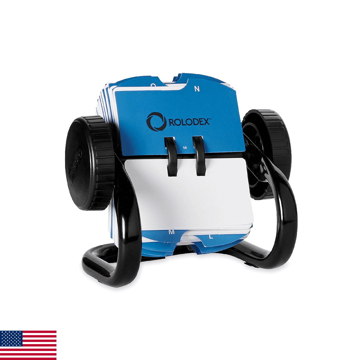 Rolodex MINI Rotary Card File, 1-3/4" x 3-1/4" Size, 250 Small Cards, Black - Co - Image 1